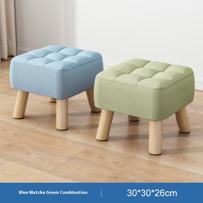 Taburete de Madera Maciza Minimalista con Tapizado - Image 23