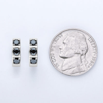 Aretes Hip Hop Moissanita Plata 925 Clip Negro y Blanco Elegante - Image 7