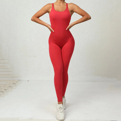Jumpsuit Deportivo para Yoga con Espalda Cruzada - Leggings sin Costuras Ajustados para Fitness - Image 21