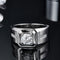 Anillo de Plata S925 con Moissanita Doble T para Hombre