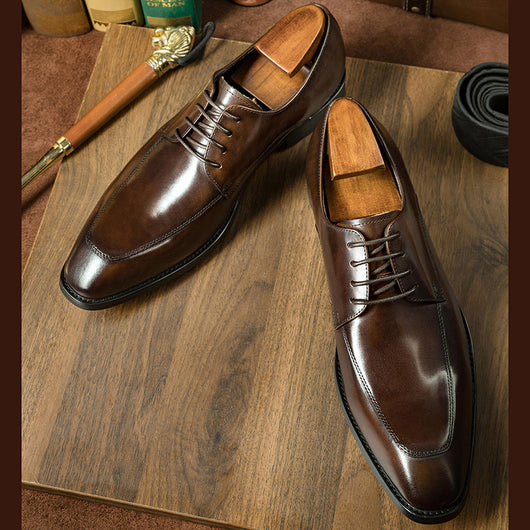 Zapatos de Cuero Puntiagudos Hechos a Mano Estilo Británico para Hombre - Image 3