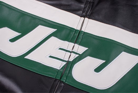 Chaqueta de Cuero Negra Estilo Retro Americano con Costuras de Letras - Image 19