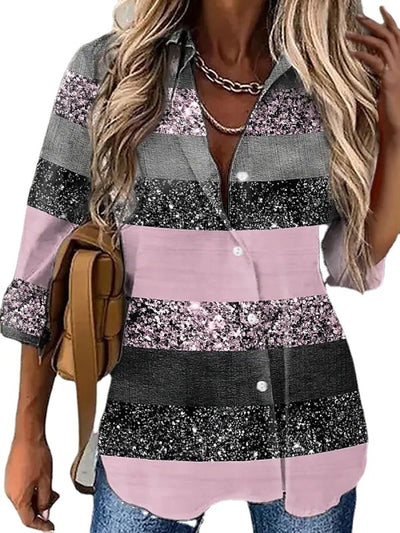 Camisa Estampada de Solapa para Mujer - Image 10