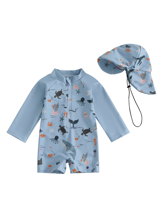 Traje de Baño Infantil con Capucha y Mangas Largas - Image 8
