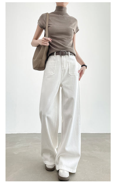Pantalón Recto Holgado de Cintura Alta con Efecto Adelgazante - Image 48