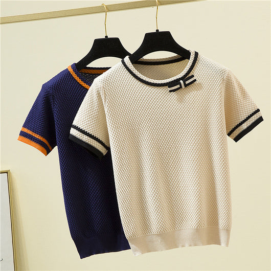 Suéter de Seda de Hielo Tejido para Mujer - Pullover Holgado y Transpirable - Image 19