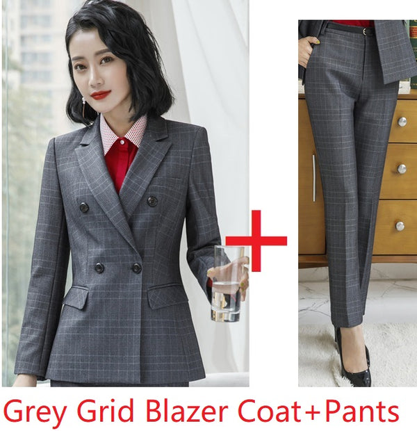 Traje Ejecutivo a Cuadros para Mujer - Ropa Formal de Negocios - Image 5