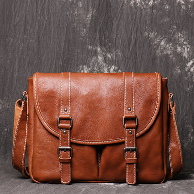 Bolso Bandolera de Cuero Genuino Gran Capacidad para Hombre - Image 19