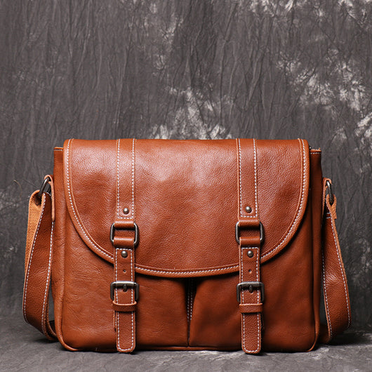 Bolso Bandolera de Cuero Genuino Gran Capacidad para Hombre - Image 19
