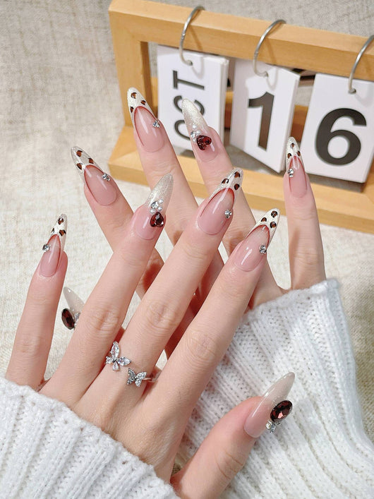 Guantes Estilo Drag con Estampado Leopardo y Detalles Cat Eye - Image 8