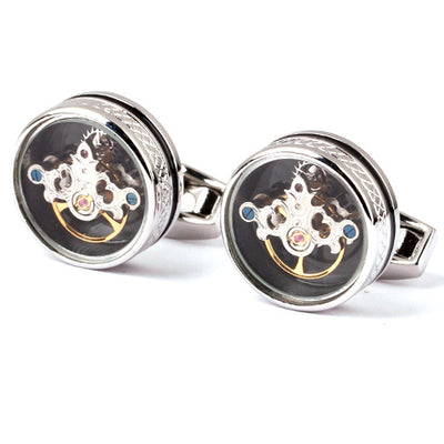Gemelos Tourbillon Lujo Minimalista Estilo Francés Movimiento Punk - Image 5