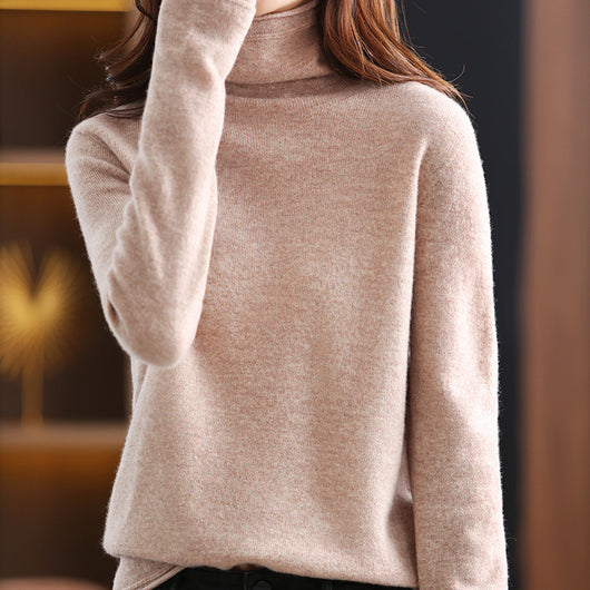 Suéter Cuello Alto Tejido Holgado en Cashmere - Image 9