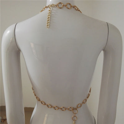 Cadena de Pecho Hueca con Círculo Metálico para Colgar - Image 11