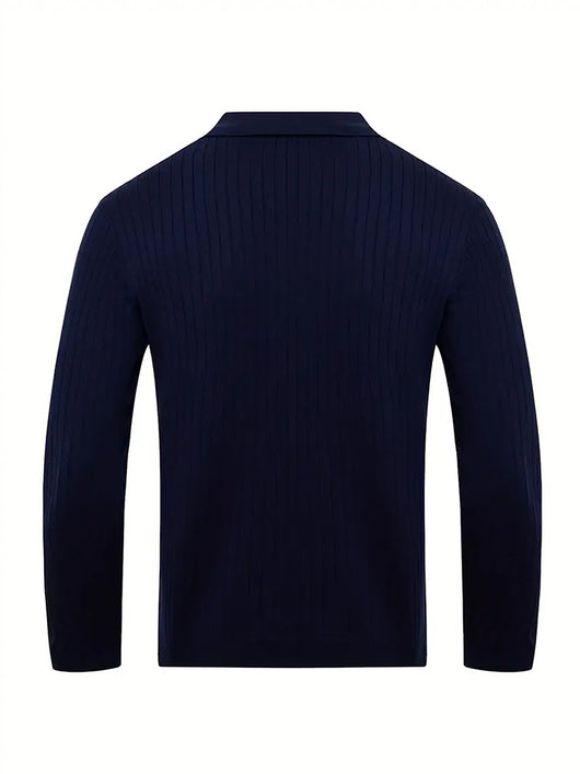 Polo Texturizado Slim Fit de Manga Larga para Hombre - Cómodo y Elegante - Image 16