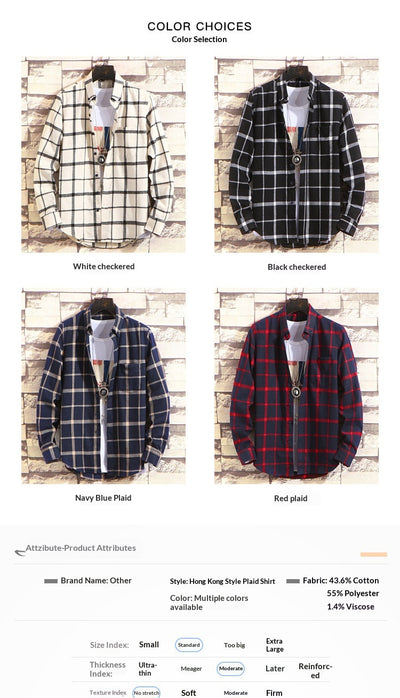 Camisa de Cuadros Casual para Hombre - Manga Larga Otoño Invierno - Image 11