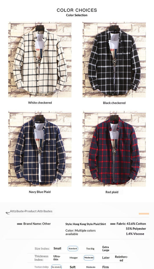 Camisa de Cuadros Casual para Hombre - Manga Larga Otoño Invierno - Image 11