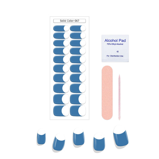 Pegatinas de Uñas Gel Francés Semicocidas Impermeables Color Sólido - Image 27