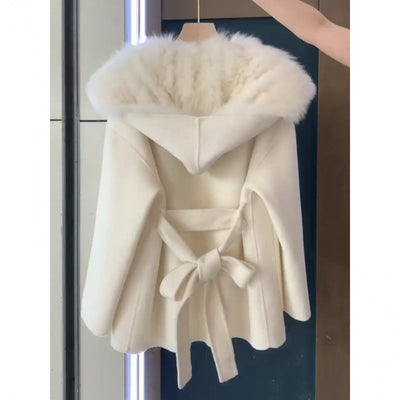 Abrigo de Lana con Detalles de Piel para Mujer - Image 2