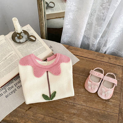 Suéter de Algodón Tejido para Bebé con Flores Delicadas - Image 17