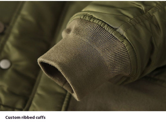Chamarra Retro para Hombre con Cuello de Pelaje Grueso - Image 18