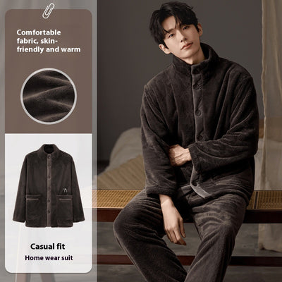 Pijama Talla Grande para Hombre de Manga Larga Cálido y Cómodo - Image 4