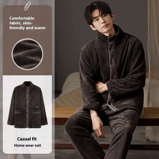 Pijama Talla Grande para Hombre de Manga Larga Cálido y Cómodo - Image 4