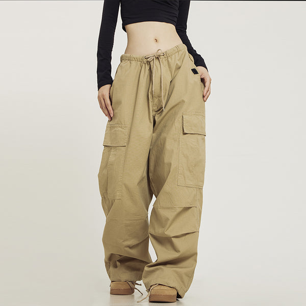 Pantalones Cargo Retro Multi Bolsillo en Khaki para Hombre y Mujer