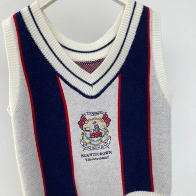 Chaleco Tejido Bordado Estilo Universitario para Otoño e Invierno - Image 2