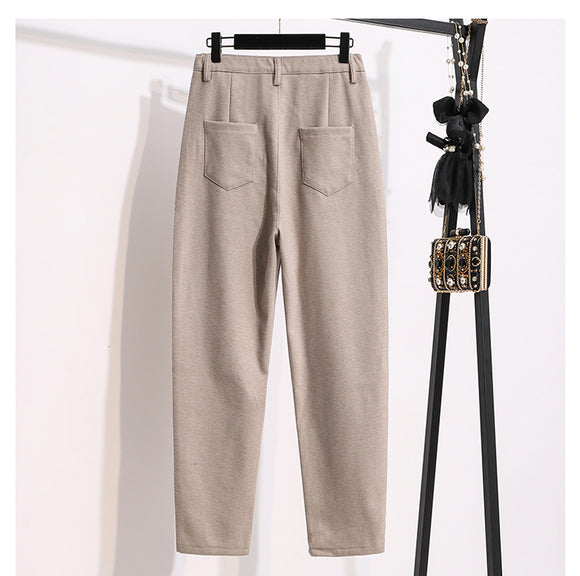 Pantalones de Lana Cintura Alta Sueltos y Reductores