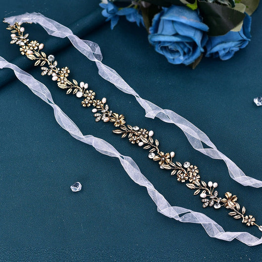Banda para Cabello con Perlas de Agua Dulce y Diseño de Hoja - Image 2