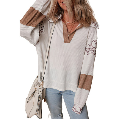 Sudadera con Capucha Estampado Leopardo y Solapa de Manga Larga - Image 6