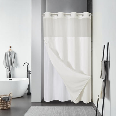Cortina de Baño Doble Capa con Hebilla Grande - Diseño Liso y Moderno - Image 16