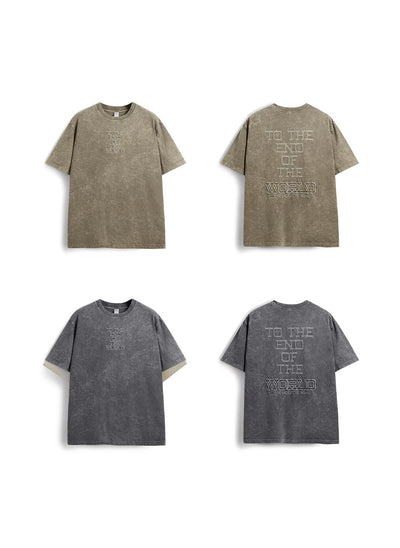 Camiseta Retro Vintage Lavada con Bordados para Hombre - Image 9