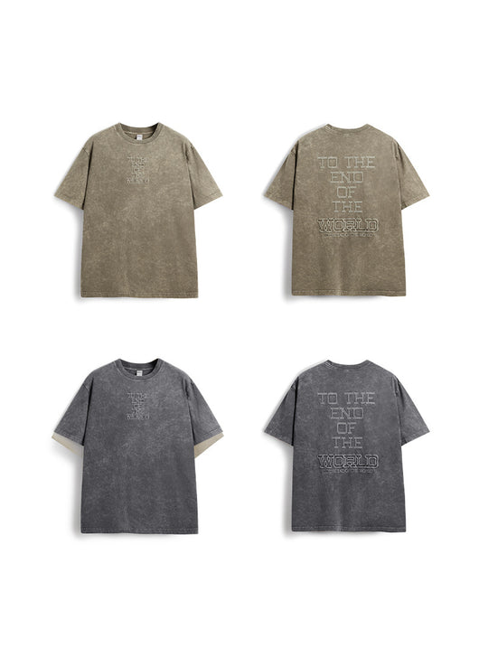 Camiseta Retro Vintage Lavada con Bordados para Hombre - Image 9