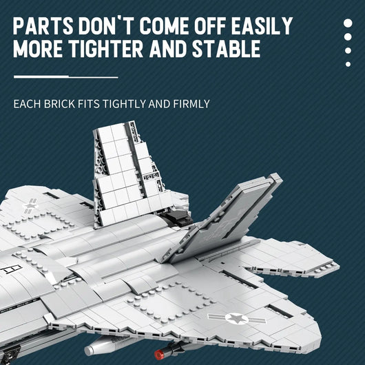 Bloques de Construcción Educativos Avión Militar Aeroespacial para Niños - Image 12