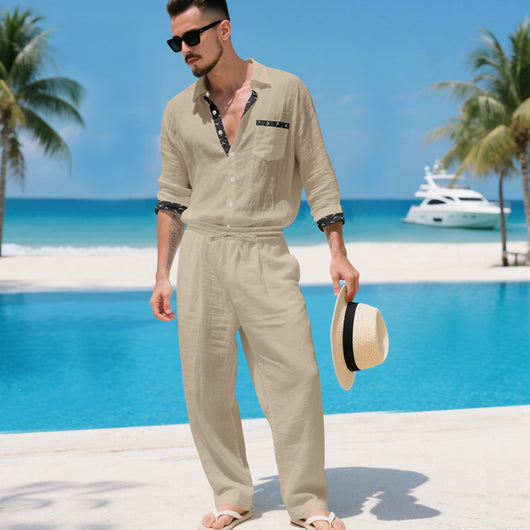 Conjunto de Lino para Hombre: Camisa y Pantalón - Image 4
