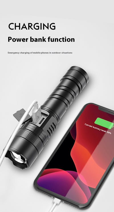 Linterna LED Camping Recargable USB con Pantalla Digital de Zoom - Image 7
