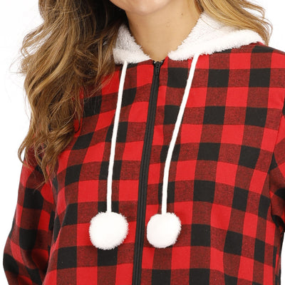 Jumpsuit de Algodón a Cuadros con Capucha para Mujer - Image 19
