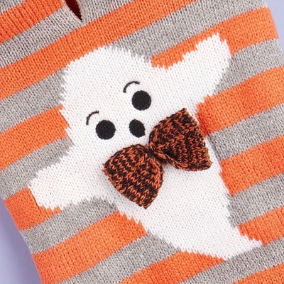 Suéter Tejido para Mascotas con Capucha, Rayas Bicolor y Pompón de Pelaje - Image 3
