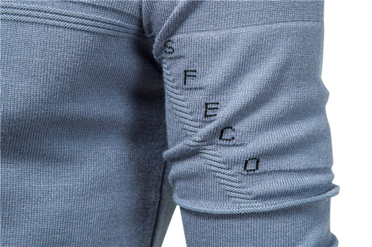 Suéter Tejido para Hombre con Bordado de Letras - Abrigo Base Versátil - Image 8