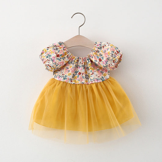 Vestido Infantil Floral Manga Corta - Image 9