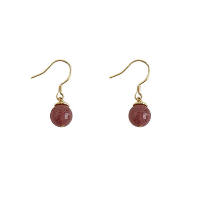 Aretes de Cuarzo Fresa Diseño Artesanal Elegancia Natural - Image 5