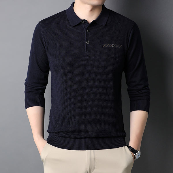 Camisa Manga Larga con Solapa para Hombre - Estilo Clásico Versátil