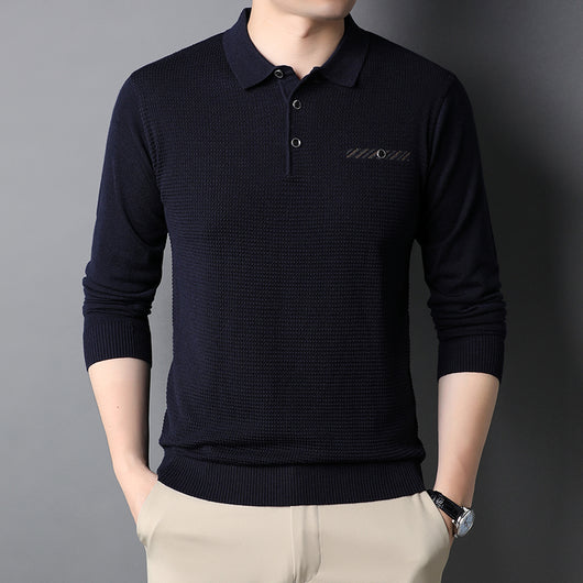 Camisa Manga Larga con Solapa para Hombre - Estilo Clásico Versátil