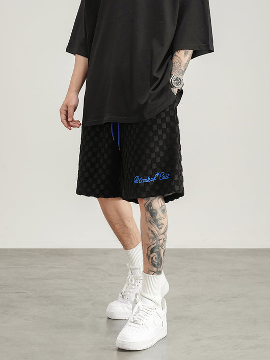Shorts Hombre Patrón Escocés Bordado Oversize - Image 6