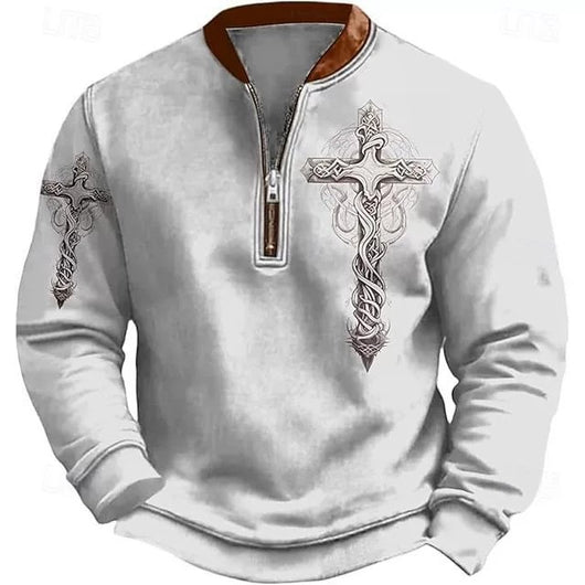 Sudadera con Cierre Estampado 3D Digital para Hombre - Primavera y Otoño - Image 9
