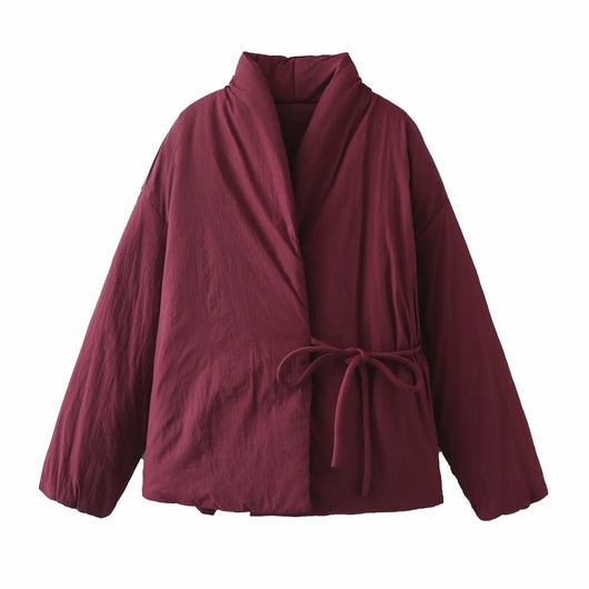 Abrigo Kimono Cruzado Diseño Exclusivo con Cordones y Encaje en Algodón - Image 7