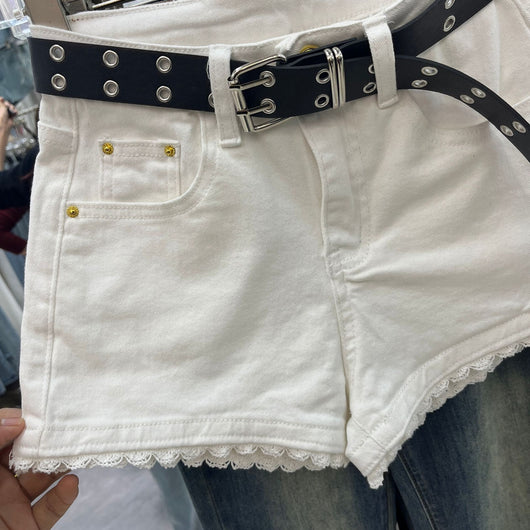Shorts de Mezclilla Chic con Ribete de Encaje - Image 15