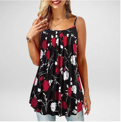 Camiseta Suelta Estampada con Pliegues para Mujer - Ideal para Verano - Image 8