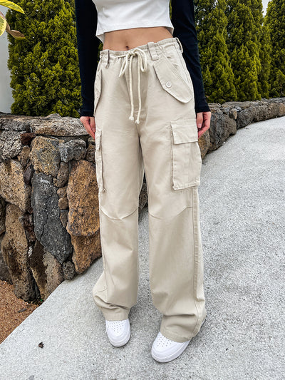 Pantalón Recto de Cintura Alta Ancho Casual - Image 10